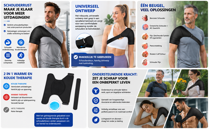 Schouderbrace –Verstelbare en Comfortabele Schouderondersteuning – Ademend en Lichtgewicht – Extra Steun tijdens Werk, Sport en Dagelijkse Activiteiten
